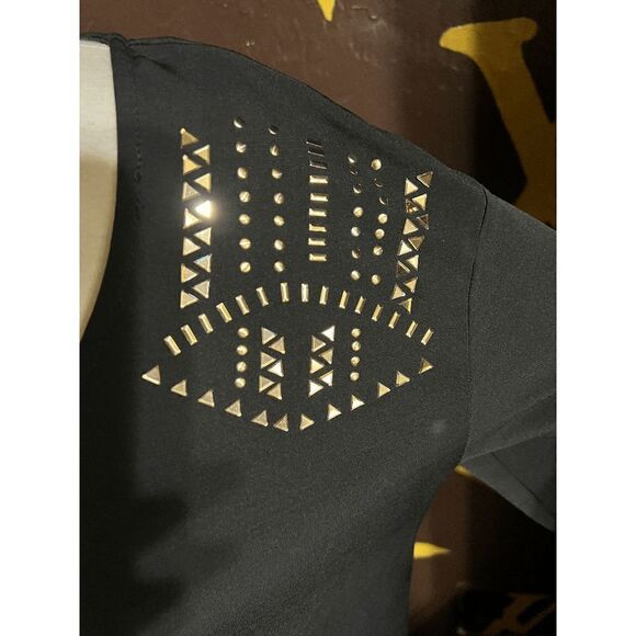 Belldini Short Sleeve Embellished Blouse, Shirt, Size Medium - Picture 4 of 5